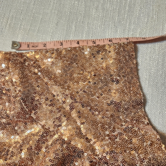 Lulu's Light The Night New Tags Rose Gold Sequin T Shirt Dress Swift Vibe - Picture 8 of 13